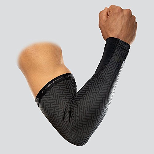 MCDAVID L X-Fitness Dual Layer Compression Arm Sleeves/Pair Black, BK, Unisex Adulto