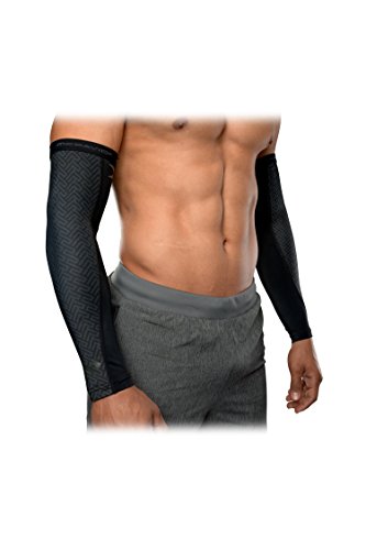 MCDAVID L X-Fitness Dual Layer Compression Arm Sleeves/Pair Black, BK, Unisex Adulto