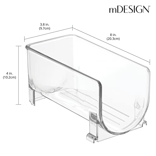 mDesign – Soporte para Botellas de Vino y Otras Bebidas – Botellero para vinos para Dos Botellas – Práctico Accesorio de Cocina – Fabricado con plástico – Color: Transparente