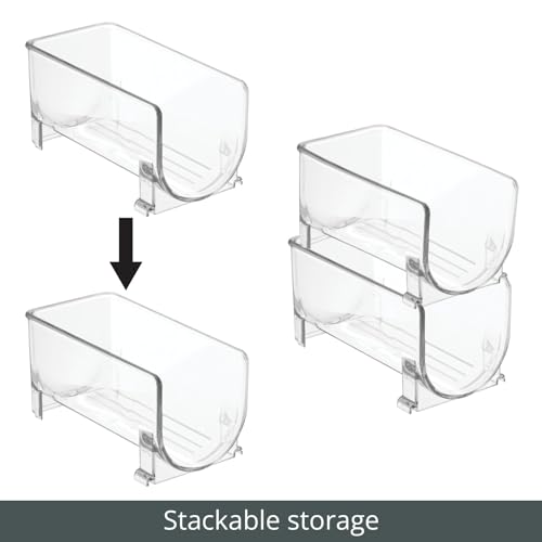 mDesign – Soporte para Botellas de Vino y Otras Bebidas – Botellero para vinos para Dos Botellas – Práctico Accesorio de Cocina – Fabricado con plástico – Color: Transparente