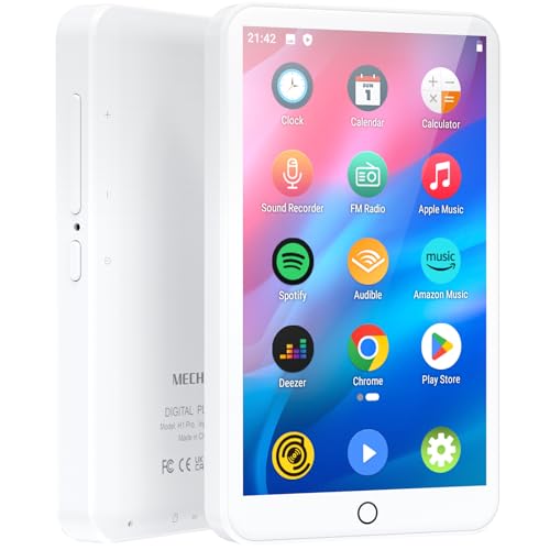 MECHEN Reproductor MP3 WIFI con Bluetooth, 4" Pantalla Táctil Android 9.0 Reproductor MP4 de 8 Núcleos, Soporte Spotify Audible Amazon Music Deezer Google Play Video APP Descargable