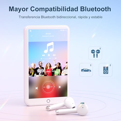 MECHEN Reproductor MP3 WIFI con Bluetooth, 4" Pantalla Táctil Android 9.0 Reproductor MP4 de 8 Núcleos, Soporte Spotify Audible Amazon Music Deezer Google Play Video APP Descargable