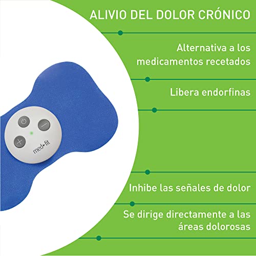 Med-Fit Mini TENS estimulador muscular. Recargable y inalámbrico -Trata el dolor de la espalda, ciática, cuello, rodilla, artritis y dolor muscular, ideal para los músculos doloridos y estresados