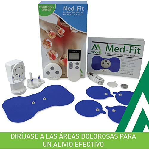 Med-Fit Mini TENS estimulador muscular. Recargable y inalámbrico -Trata el dolor de la espalda, ciática, cuello, rodilla, artritis y dolor muscular, ideal para los músculos doloridos y estresados