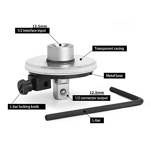 Medidor De ángulo De Torque Herramienta De Llave De Torsión De Accionamiento Ajustable De 1/2 "de 360 ° Par De Apriete Para Ceder Adaptador De Par