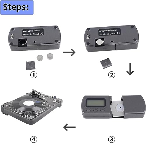 Medidor de Escala de Fuerza de lápiz de Mini Tocadiscos Digital de Alta precisión 0,01 g / 5,00 g retroiluminación LCD Azul para Cartucho Phono de Brazo de Lectura