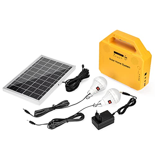 MeetUs Sistema de iluminación solar de emergencia, kit de generador de energía solar portátil para alimentación de emergencia, hogar y exterior, generador solar multifunción