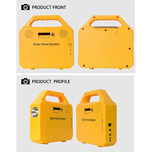 MeetUs Sistema de iluminación solar de emergencia, kit de generador de energía solar portátil para alimentación de emergencia, hogar y exterior, generador solar multifunción