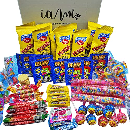 Mega Pack Chuches 100% Calidad: Marcas TOP en Chuches y Golosinas para Cumpleaños, Navidad, Halloween, Piñatas, Fiestas Infantiles - 100 Unid - Surtido de Chuches, Gominolas, Golosinas. [IAMI]