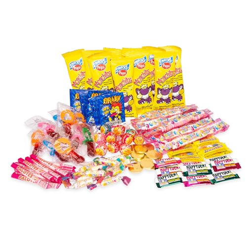 Mega Pack Chuches 100% Calidad: Marcas TOP en Chuches y Golosinas para Cumpleaños, Navidad, Halloween, Piñatas, Fiestas Infantiles - 100 Unid - Surtido de Chuches, Gominolas, Golosinas. [IAMI]