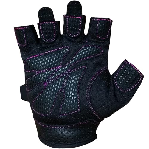 Meister - Guantes de levantamiento de pesas para mujer, con piel lavable Amara, color rosa, talla XS