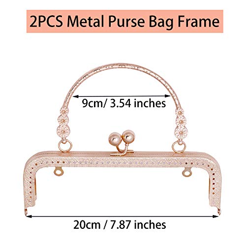 mellystore 2pcs Boquillas para Monederos Boquillas para Bolsos y Monederos Cierres para Bolsos Vintage Bolsa de Besos para Hacer tu Propia Cerradura de Cierre de Bolso de Estilo DIY (Bronce, Dorado)