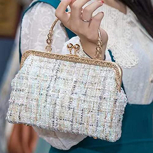 mellystore 2pcs Boquillas para Monederos Boquillas para Bolsos y Monederos Cierres para Bolsos Vintage Bolsa de Besos para Hacer tu Propia Cerradura de Cierre de Bolso de Estilo DIY (Bronce, Dorado)