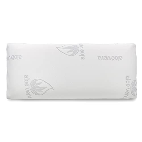 MERCURY TEXTIL- Almohada viscoelástica con núcleo 100% Viscoelástico, Tejido de Aloe Vera, Anti ácaros, Anti bacterias, Termorregulable y Ergonómica. Libera la presión Cervical (Visco 135 cm)