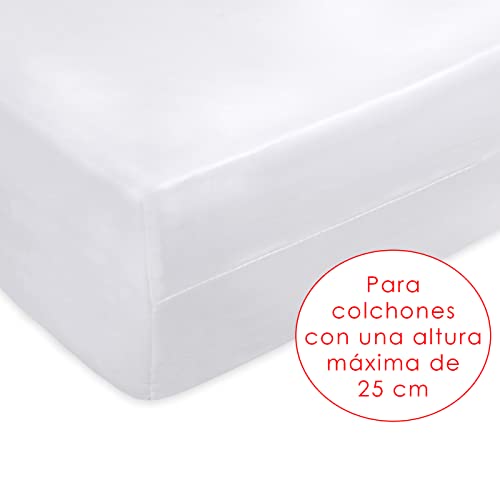 Mercury Textil-Funda de colchón, Microfibra, Anti ácaros, Anti bacterias, Transpirable, Estira hasta 25cm de Profundidad, Funda de colchón con Cremallera (Cama 150)