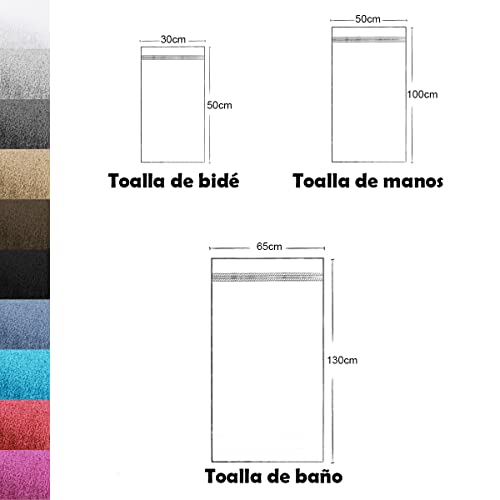 MERCURY TEXTIL- Juego de Toallas 100% Algodón de 500gsm, Ideal para baño y Piscina, Resistentes, Suaves y Absorbentes. (2Mano+2Bide, Gris Oscuro)