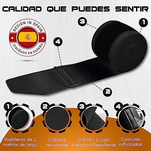 MERCURYAL Rodillera Gimnasio Powerlifting Levantamiento de Pesas, Elástico 2M - Rodillera Vendaje para Levantamiento de Pesas - Rodilleras Soporte para Musculación Squat Entrenamiento Deporte Fitness