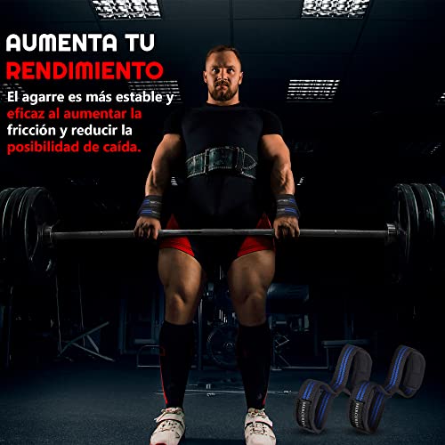 MERCURYAL Straps en 8 Gym para Nivel Avanzado y Profesional - Straps Powerlifting - Correas de Agarre en Forma de 8 de Gimansio y Peso Muerto - Accesorios Gimnasio (Azul)