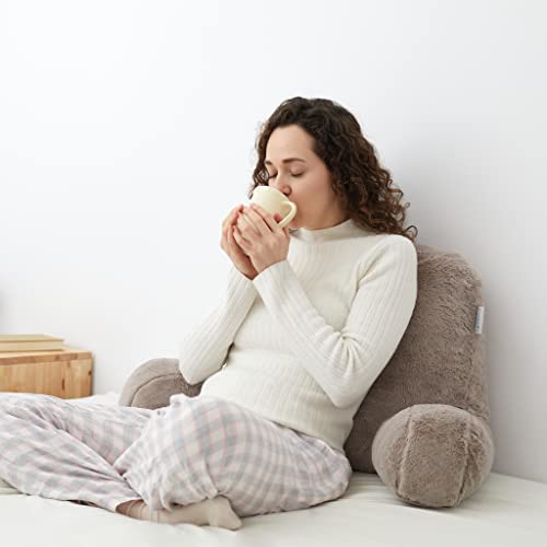 MERIDIA Cojin de Lectura (Pelo) Rellenado en España. Almohada de Lectura, Respaldo para Cama, Cojin Lectura Cama, Respaldo Cama. Bolsa de Transporte y Guía Incluidos