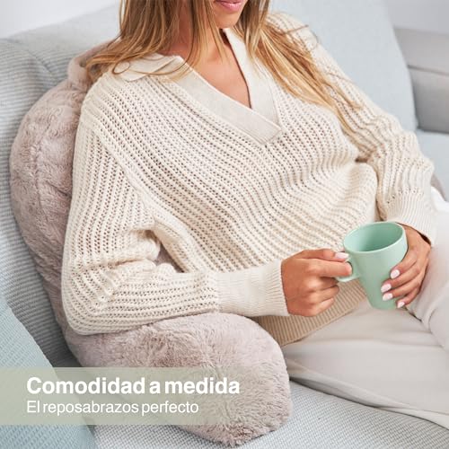 MERIDIA Cojin de Lectura (Pelo) Rellenado en España. Almohada de Lectura, Respaldo para Cama, Cojin Lectura Cama, Respaldo Cama. Bolsa de Transporte y Guía Incluidos