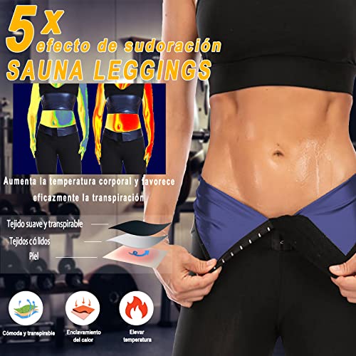 Merlvida Pantalones Sauna Adelgazantes Mujer Nanotecnología Leggins Reductores Mujer Push Up Pantalón de Sudoración Adelgazar Mallas Deporte Cintura Alta Mayas Deportivas Mujer Para Gym Fitness Yoga