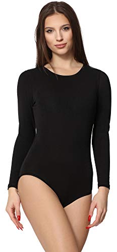 Merry Style Body Mangas Largas Lencería Ropa Interior Mujer MS-114 (Negro, M)