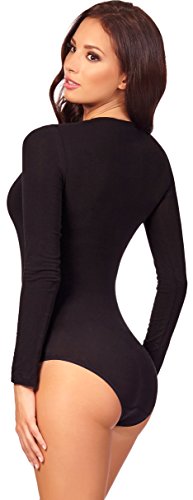 Merry Style Body Mangas Largas Lencería Sexy Ropa Interior Mujer BD900 (Negro, M)