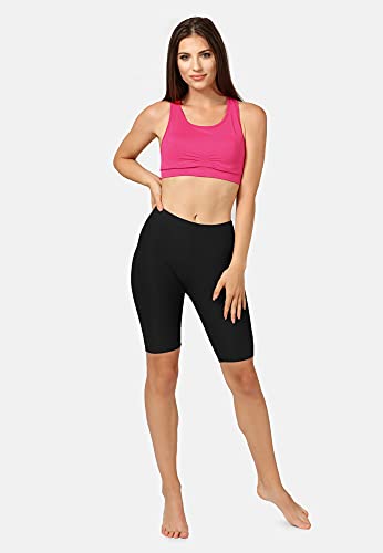 Merry Style Leggins Mallas Deportivas Cortos Mujer MS10-350 (Negro, XXL)