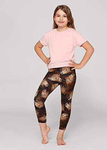 Merry Style Leggins Mallas Pantalones 3/4 Ropa Deportiva Niña MS10-405(Leopardo,140)