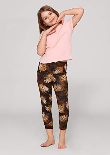 Merry Style Leggins Mallas Pantalones 3/4 Ropa Deportiva Niña MS10-405(Leopardo,140)