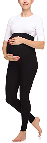 Merry Style Leggins Premamá Pantalones Largos Mujer MS10-297 (Negro, M)