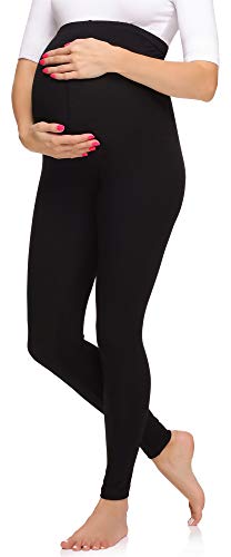 Merry Style Leggins Premamá Pantalones Largos Mujer MS10-297 (Negro, M)