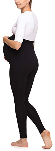 Merry Style Leggins Premamá Pantalones Largos Mujer MS10-297 (Negro, M)