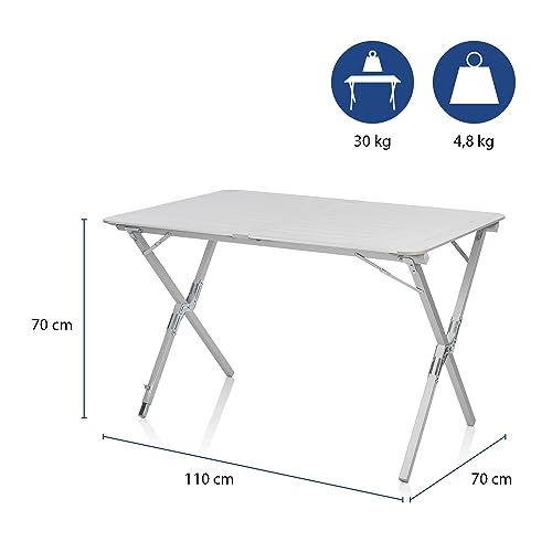 Mesa de camping Campart Travel TA-0802 – 110 x 70 cm – Tablero enrollable