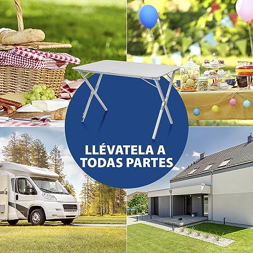 Mesa de camping Campart Travel TA-0802 – 110 x 70 cm – Tablero enrollable