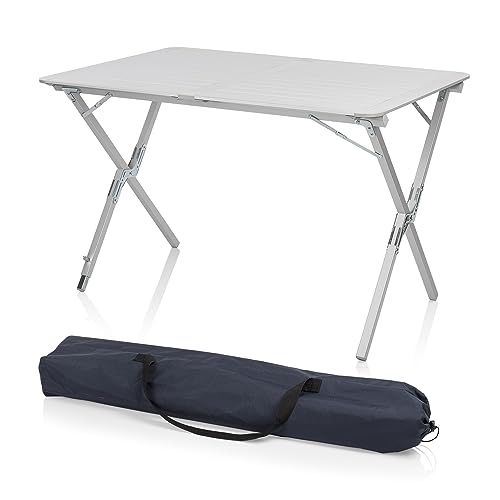 Mesa de camping Campart Travel TA-0802 – 110 x 70 cm – Tablero enrollable