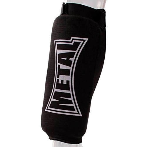 Metal Boxe MB152 - Espinilleras de Boxeo, Color Negro, Talla L