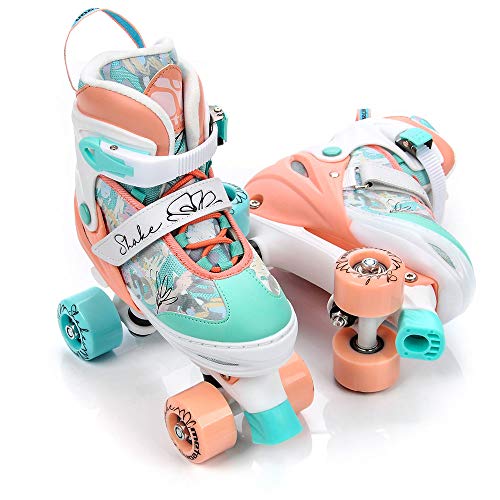 meteor Retro Patines Disco Roler Skate Patines en Paralelo 4 rueadas Quad Skate Patines de Hielo para niños de Adolescentes y Adultos tamaño Ajustable del Zapato (L 39-42, Shake)