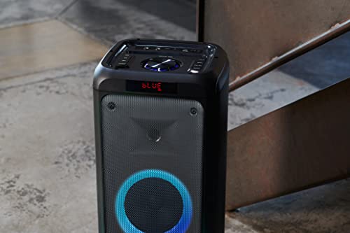 Metronic 477182 - Altavoz portátil Bluetooth Potente 600W Party XL, LED Lights, USB, MicroSD, 2 entradas para Micro, AUX-IN, Mando a Distancia, asa para Transporte, Micro Incluido, Negro