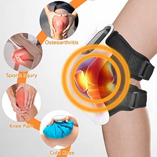 Mevip Masajeador de rodilla inalámbrico, pantalla de botón táctil LED, puerto de carga tipo C, tres modos de calefacción, fatiga y dolor de rodilla