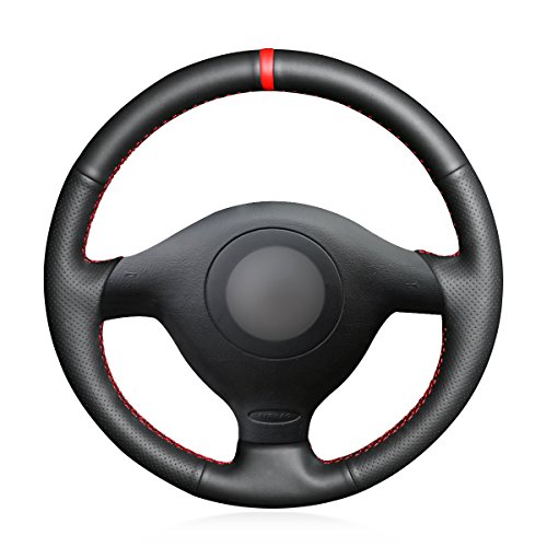 MEWANT Funda de Volante Cubierta de Volante DIY Hecha De Cuero Sintético y Costura De Gamuza para Golf 4 para Passat B5 para Polo MK6 para Seat Leon 1M para Fabia