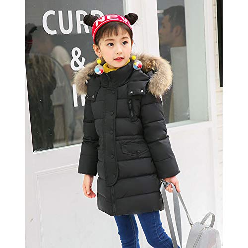 MEYOCEYO Chaquetas Plumas Niño Niña Chaqueta Invierno Caliente Abrigo Chaqueta Unisex Abrigo Invierno con Capucha Negro 160