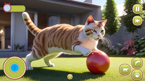 Mi mejor juego de simulador de gatos y mascotas lindo 2024: aventura de peleas de pequeños gatitos y perros: juego de vida en refugios de animales para niños