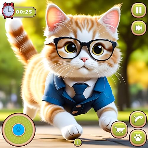 Mi mejor juego de simulador de gatos y mascotas lindo 2024: aventura de peleas de pequeños gatitos y perros: juego de vida en refugios de animales para niños