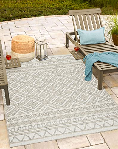 Mia's Teppiche Adora - Alfombra Moderna, de Estilo Boho, Apta para Interiores y Exteriores, Especialmente Plana, Ideal para la Cocina y el Comedor, Beige, 140x200cm