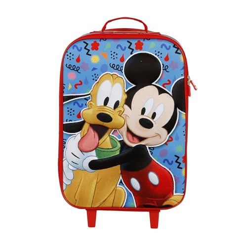 Mickey Mouse Mates-Maleta Trolley Soft 3D, Azul, 17 x 33 x 52 cm, Capacidad 26 L