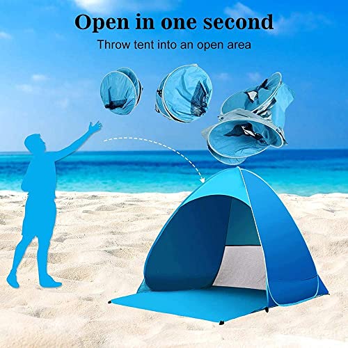 Miconi Pop Up Tienda de Playa para 1-3 personas Anti-UV Protección Solar UPF 50, Portátil para Jardín, Camping, Viajes, Pesca, Picnic y Deportes al Aire Libre (165*150*110)cm