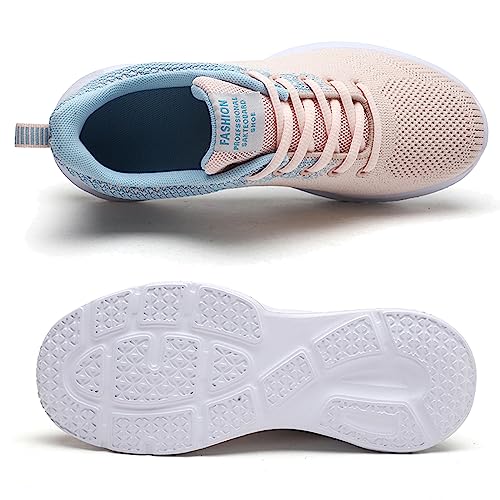 MIDQCGL Zapatillas de Running Hombres Zapatillas de Deporte Mujer Ligera Fitness Deportivas Zapatillas Trekking Transpirables Moda Sneakers 626 Pink Blue38EU