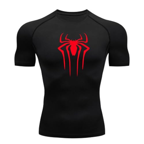 MIDUNU Camiseta de Manga Corta Spider para Hombre Transpirable de Secado rápido Top Deportivo chándal de Culturismo Camiseta de compresión Fitness para Hombre,11,XL