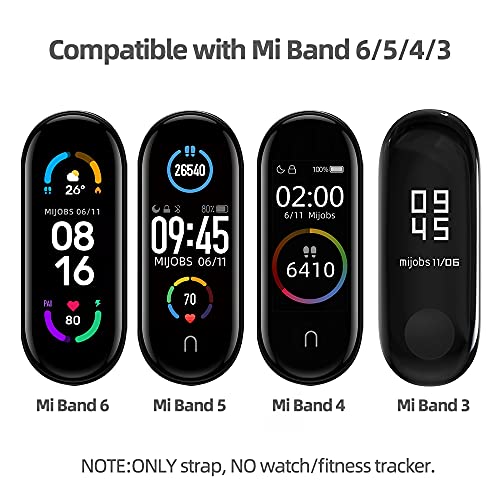 MIJOBS Correa para Xiaomi Mi Band 7 Mi Band 6 Mi Band 5 Correa de reemplazo transpirable para Banda 4 / Mi Band 3 Smart Band Correa de reloj Pulsera para mujeres Hombres